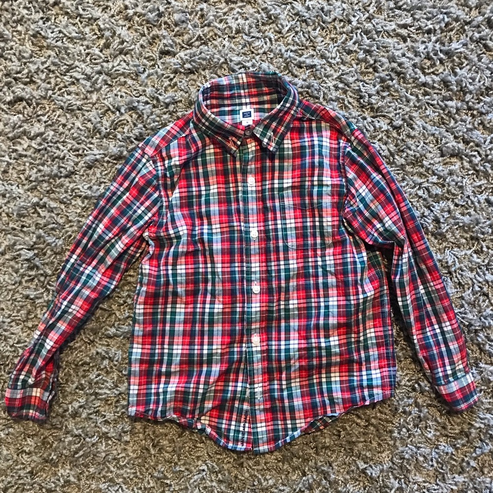 Janie and Jack Boys Size 5 Holiday Button Down